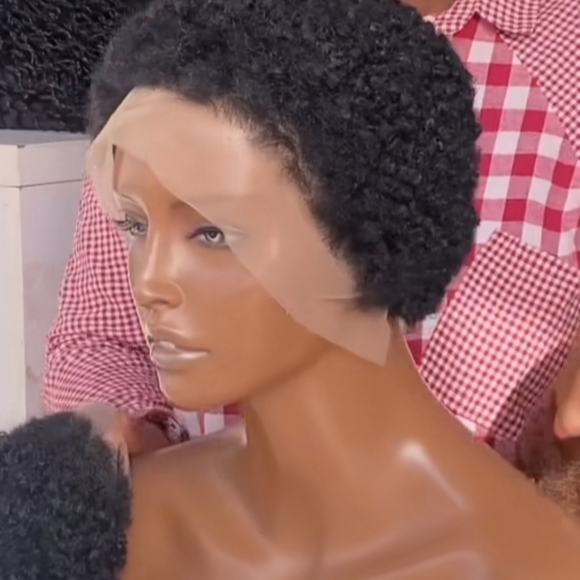 Afro curly human hair wig - Picture 5 of 9